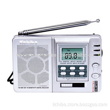 MP3 Player with FM Radio Audio Files on TF Card and U-disk DC Jack Multiband Radio